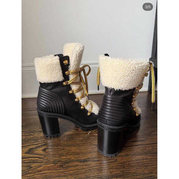 Christian Louboutin Yetita 70 shearling-trimmed leather ankle boots EU 41 - Picture 3 of 5